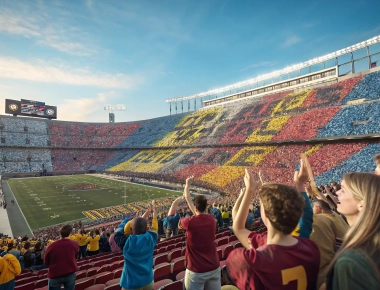 Stadium Card Stunts: Fans Unite for Epic Displays