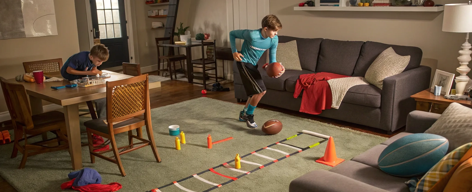 7 Wild Football Drills with Household Furniture