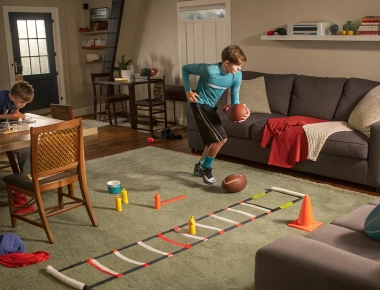 7 Wild Football Drills with Household Furniture